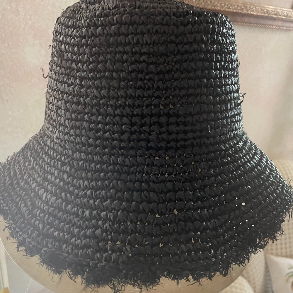 WYETH BORA BORA STRAW BUCKET HAT -- BLACK -- ONE SIZE